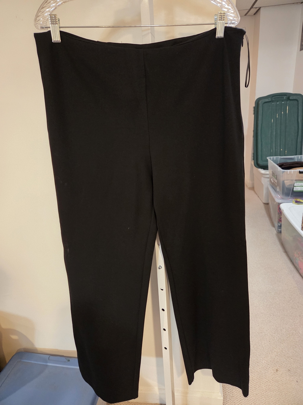 Women's Black Straight-Leg Pull-On Pants